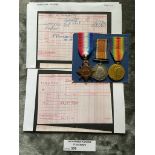 Militaria : Trios medal group to Pte. H. Timothy -