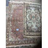 ANTIQUES: Two Persian style rugs. Age unknown. 150