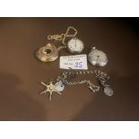 ANTIQUES. WATCHES: Three pocket watches. Varying v