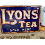 Collectables: Original Enamel sign - Lyon's Tea -