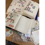 Stamps : Box of album pages, albums, loose etc - w