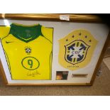 Football : Brazil Football shirt - framed/glazed l