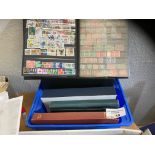 Stamps : Plastic box of albums/stockbooks/mint GB