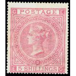 Stamps : Great Britain -1874 5/- Pale Rose Plate