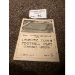 Football : Ipswich Town 1937/8 official & first ha