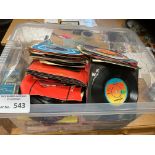 Records : Crate of 45s good mix Rock/Pop many pict