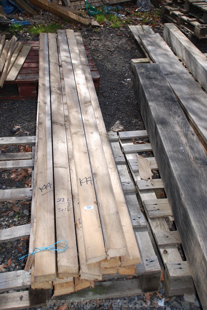 22 lengths of timber 3" x 1 1/2" x 9' long.