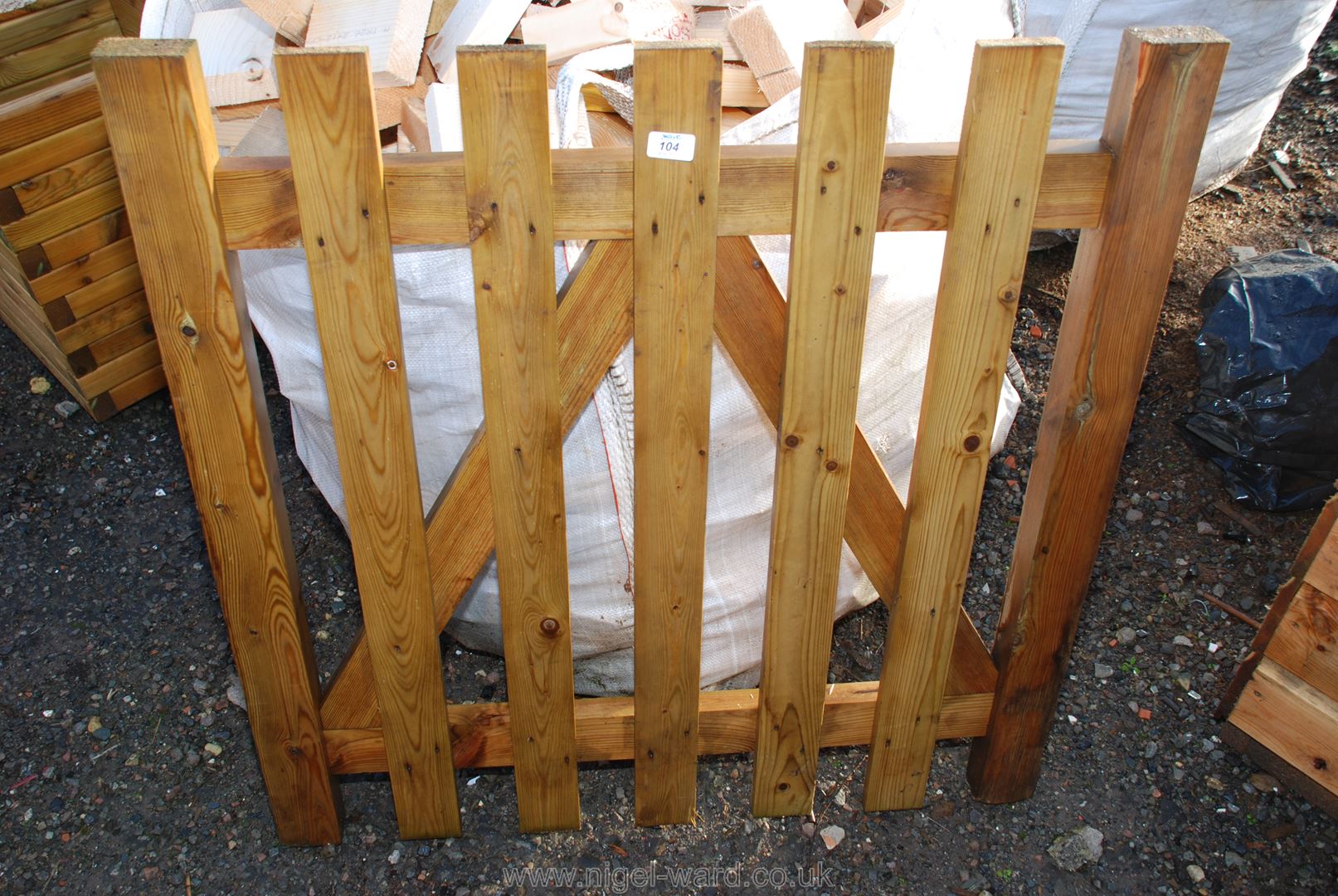 Single wooden garden gate 3' x 3'.