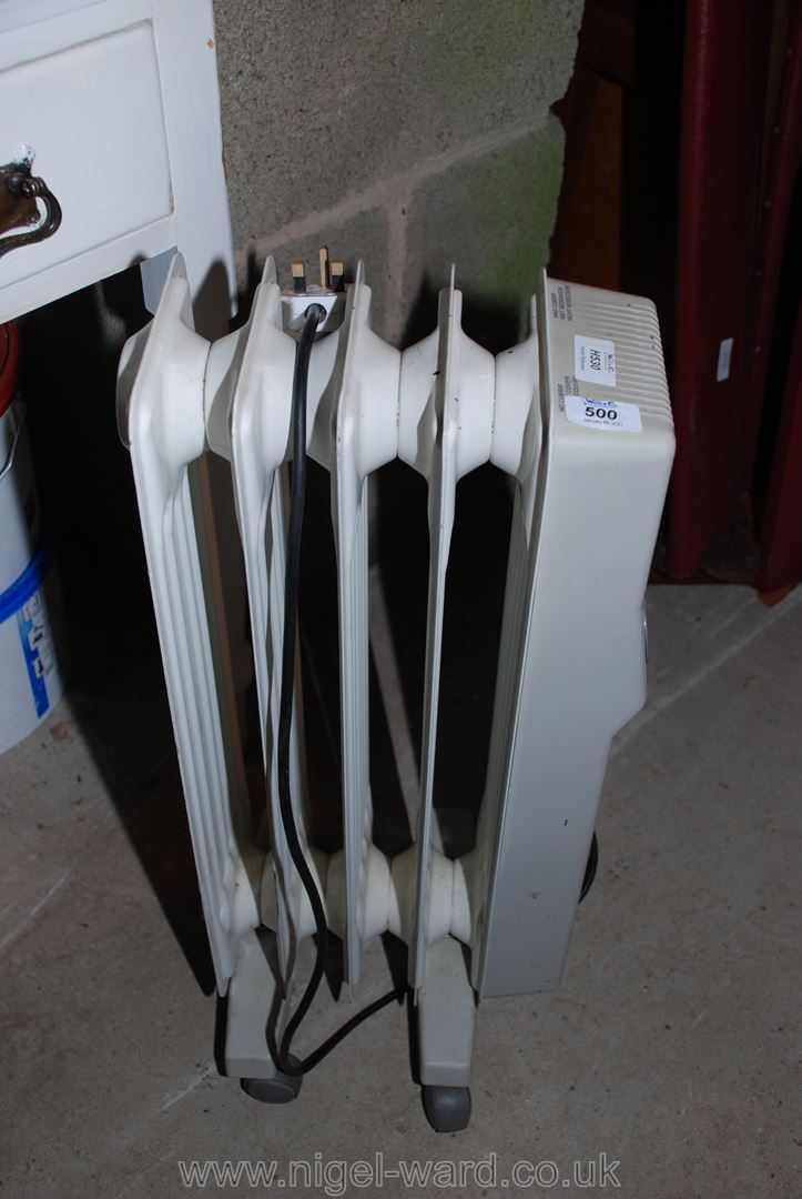 An oil-filled electric radiator.