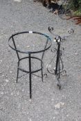 Metal wash stand base and wrought iron plant stand