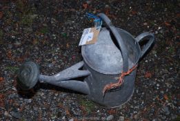 Galvanised watering can with brass rose