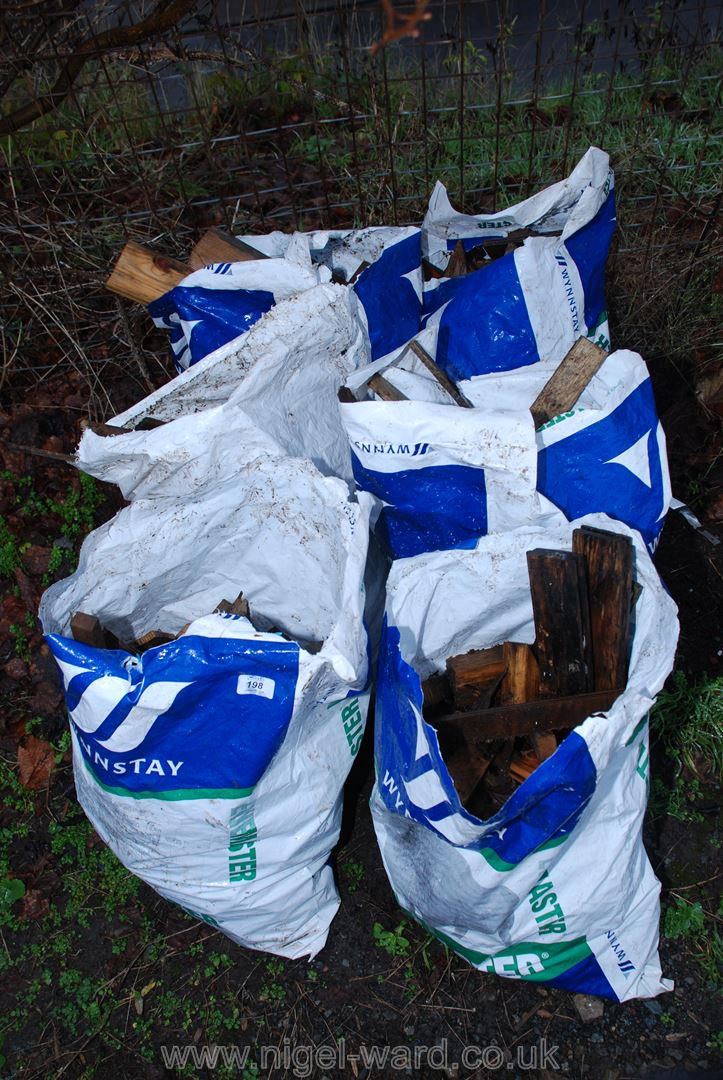 Six bags of various firewood off cuts.