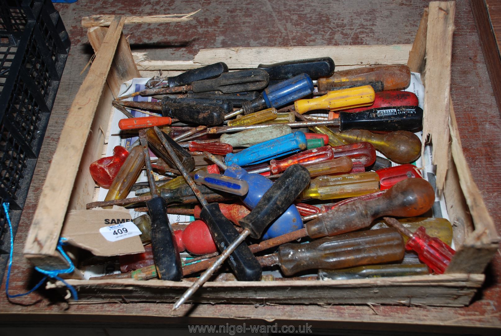 A tray of various screwdrivers.