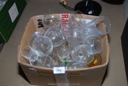 A box of various wine glasses.