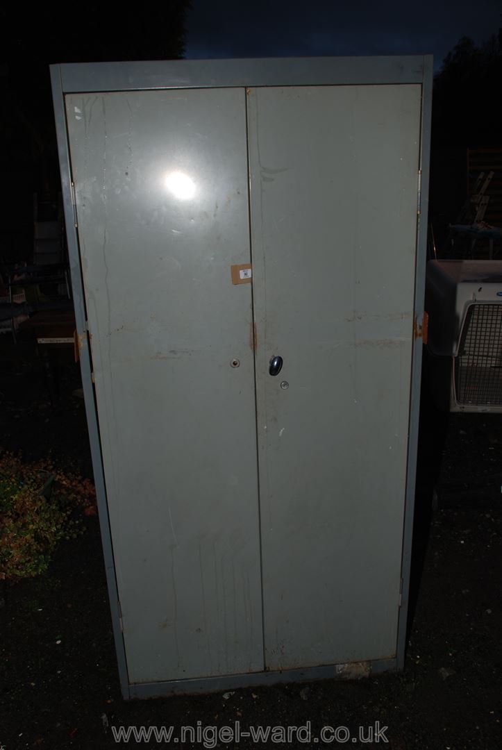 A metal two door stationery Cupboard. - Image 2 of 2