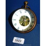 A convex magnifying glass ball Clock in the form of a large fob watch, no makers name visible,