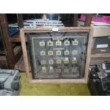 A wooden framed Bell push light Panel from Daffern & Edwards, 10, High Town, Hereford, a/f,