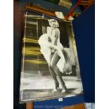 A black and white Marilyn Munroe poster, 36'' x 24''.