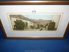 A framed and mounted limited edition print 37/175 'Vicar's Close, Chichester Cathedral,