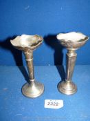 Two Silver posy Vases,