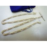 A 9ct gold watch Chain, 18'' long overall, 23 grams, with dark blue draw-string bag.