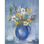 An attractive Oil of still life of flowers signed Carmel Mooney entitled "Summer Flowers",