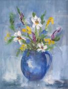 An attractive Oil of still life of flowers signed Carmel Mooney entitled "Summer Flowers",