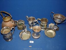 Miscellaneous silver plate including trophies, teapot, etc.