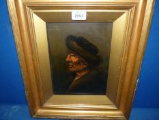 A Portrait of Man oil on board, framed & glazed.