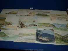 A quantity of local artist Watercolours, mainly seascapes.