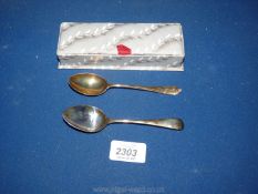 Two Sheffield silver Teaspoons, 1931 and 1958.