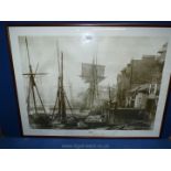 A large framed National Maritime Museum Print 'The Thames at Wapping,