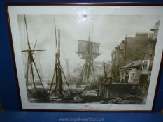 A large framed National Maritime Museum Print 'The Thames at Wapping,