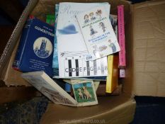 A box of books including dogs, nature, country houses, etc.