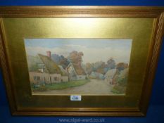 An early 20th century Watercolour of village scene inscribed Stanton Harcourt (Oxfordshire),