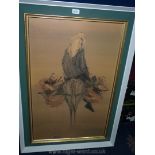 A large Aileen Lipkin signed Print 'Woman and Donkey', image size 20" x 32",