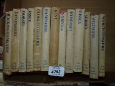 Thirteen volumes of The Little Guides, Buckinghamshire, Gloucestershire,
