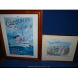 A framed Print advertising Cadbury's chocolate made under licence from Cadbury Ltd.