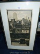 Fernand Chalandre (French 1879-1924) signed Woodblock, pencil signed and framed.