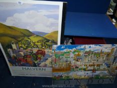 A large E. Hoyle British Railway poster of Malvern travel by train (25 1/4'' x 39 1/2'' approx.