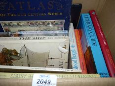 A box of books including Painting Landscapes in Watercolour, Arthur Rackham,