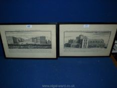 A pair of country house engravings by S & N Buck.