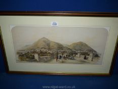 A framed Print depicting Great Malvern, signed lower left J.P. Old Meadow.