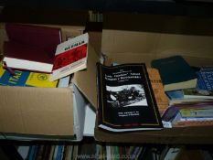 Two boxes of books on languages,