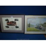 A framed Print 'Summer steam Arrival' by Chris Woods,