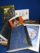 Small quantity of books including Antiques, Pottery, Peter Rabbit,, Newnes Motorist Touring Map etc.