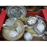 A quantity of china including Wedgwood jug, pot and lidded tureen with ladle (different patterns),