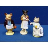 Three Beswick Beatrix Potter figures: 'Tabitha Twitchett', 'Pickles' and 'Pigling Bland', approx.