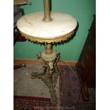 An unusual and heavy Brass pillar standard Lamp,