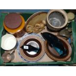 A quantity of miscellaneous Studio Pottery including a Wold mug, The Glen wall vase,